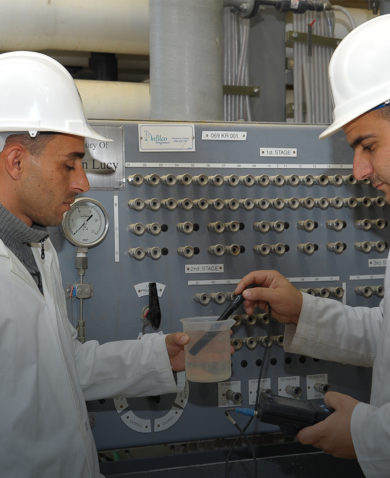men in Jordan water testing facility