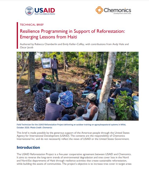 Resilience Programming in Support of Reforestation cover page thumbnail