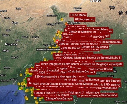 Geofence map of Cameroon