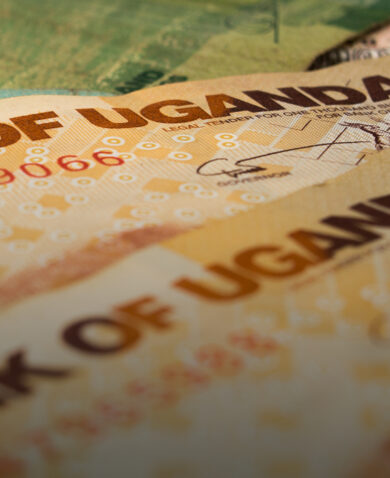 close-up shot of Ugandan shillings
