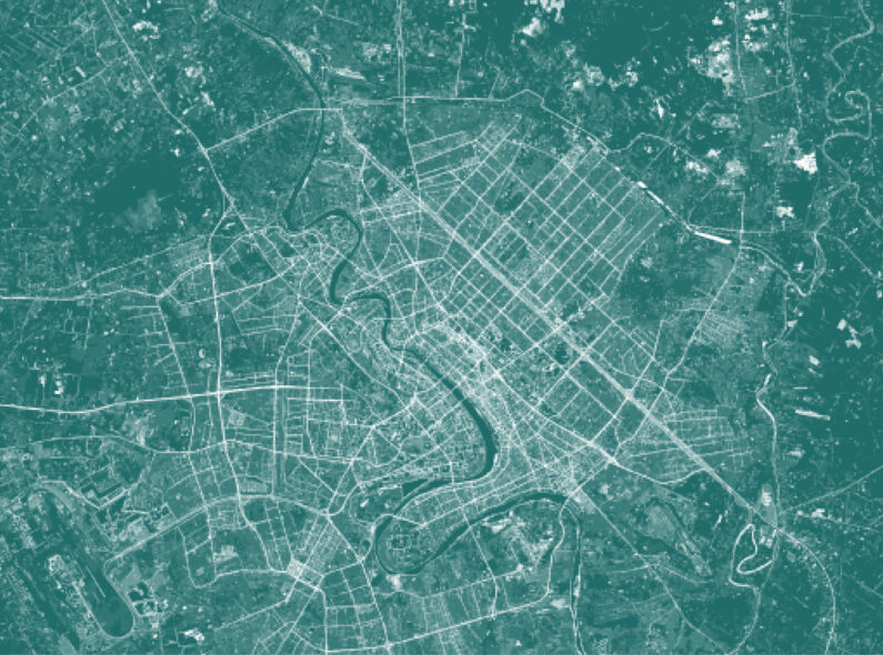 Satellite image of city